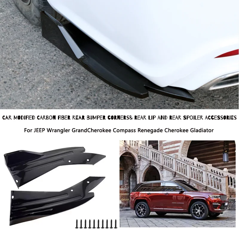 Rear Bumper Lip Diffuser Splitter Canard Protector Front For JEEP Wrangler GrandCherokee Compass Renegade Cherokee Gladiator