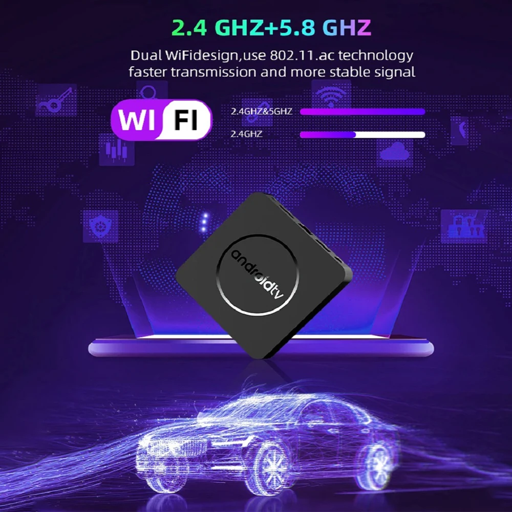 ATV أندرويد 14 TV Box 8GB 128GB بلوتوث 5.4 بث مشغل الوسائط Allwinner H313 AV1 8K فيديو 4k سريع جدا صندوق التلفزيون الذكي Q10