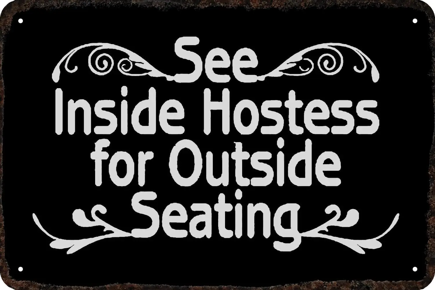 Metal Signs See Inside Hostess For Outside Seating Vintage Tin Sign Funny Art Wall Decorations for Home Man Cave Bedroom Bar Bat