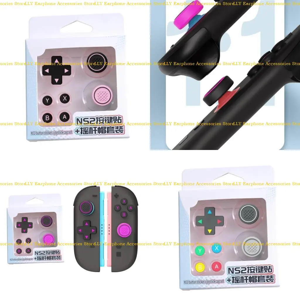 

462E ABXY Sticker Skin Thumb Grip Caps D-pad Button Stickers for NS2