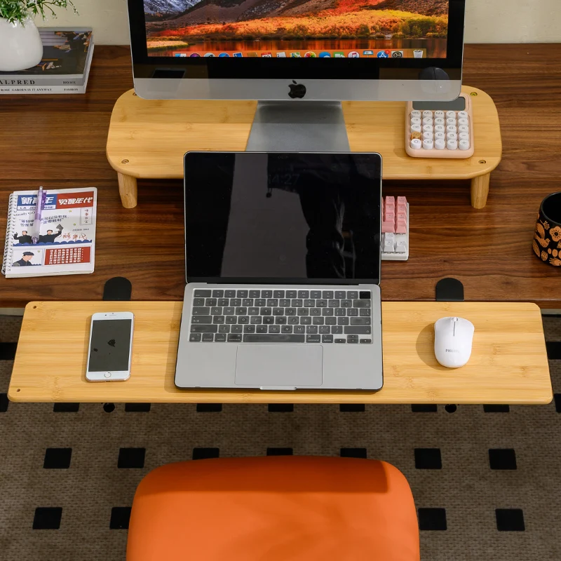 Bamboo Extended Table Artifact Office Desktop Extension Board Dormitory Widened Extension Board Tray Desktop Hand Elbow Bracket