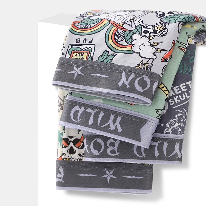 Mode Mann Baumwolle Gedruckt Boxer Unterwäsche Unterhosen Marke Gedruckt Kurze Low Rise Weiche Höschen Lässige Haut Freundliche Höschen