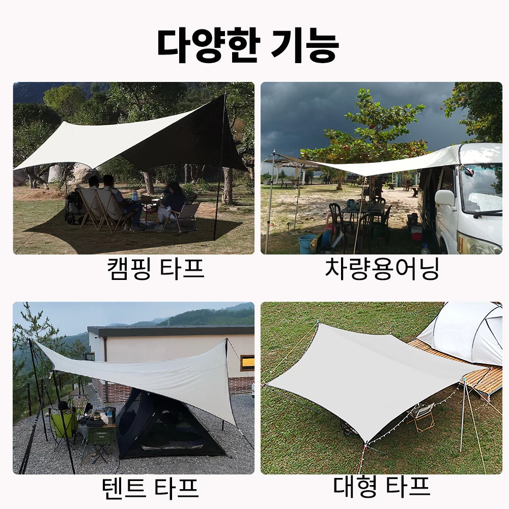 5x4.5m Large Black Coating Tarp Waterproof Hexagonal Coated