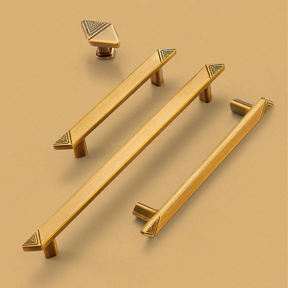 High-end New Chinese Cabinet Door Handle Diamond-shaped Zinc Alloy Solid Wardrobe Door Handle Kitchen Drawer Single-hole Handles