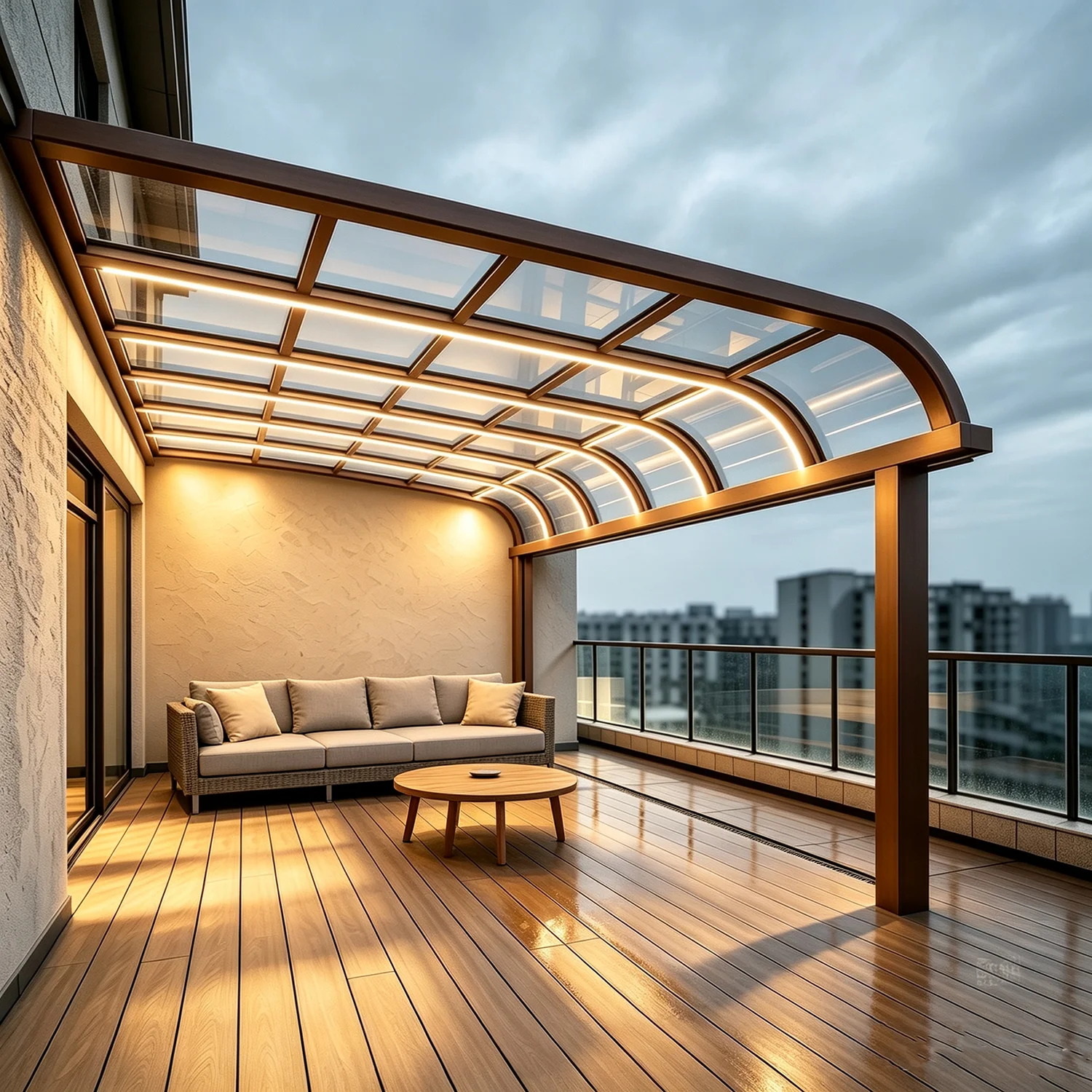 Aluminum Terrace Roof with Polycarbonate Terrace Roofing Large Outdoor Polycarbonate Roof Roofs for Outdoor Rain Patio Gazebo