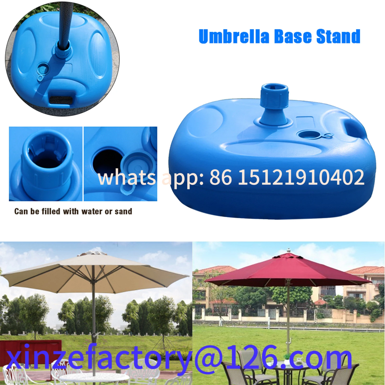 

Customizable 1 Piece Umbrella Stand Base Parasol Water Filled Sunshade Outdoor Furniture Parts
