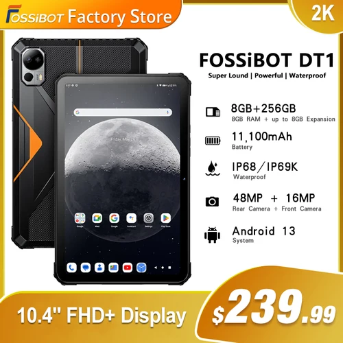頑丈な防水タブレット,11000mAhバッテリー,10.4インチ画面,8GB RAM,256GB ROM,48MPカメラ,グローバルネットワーク,コンピューター