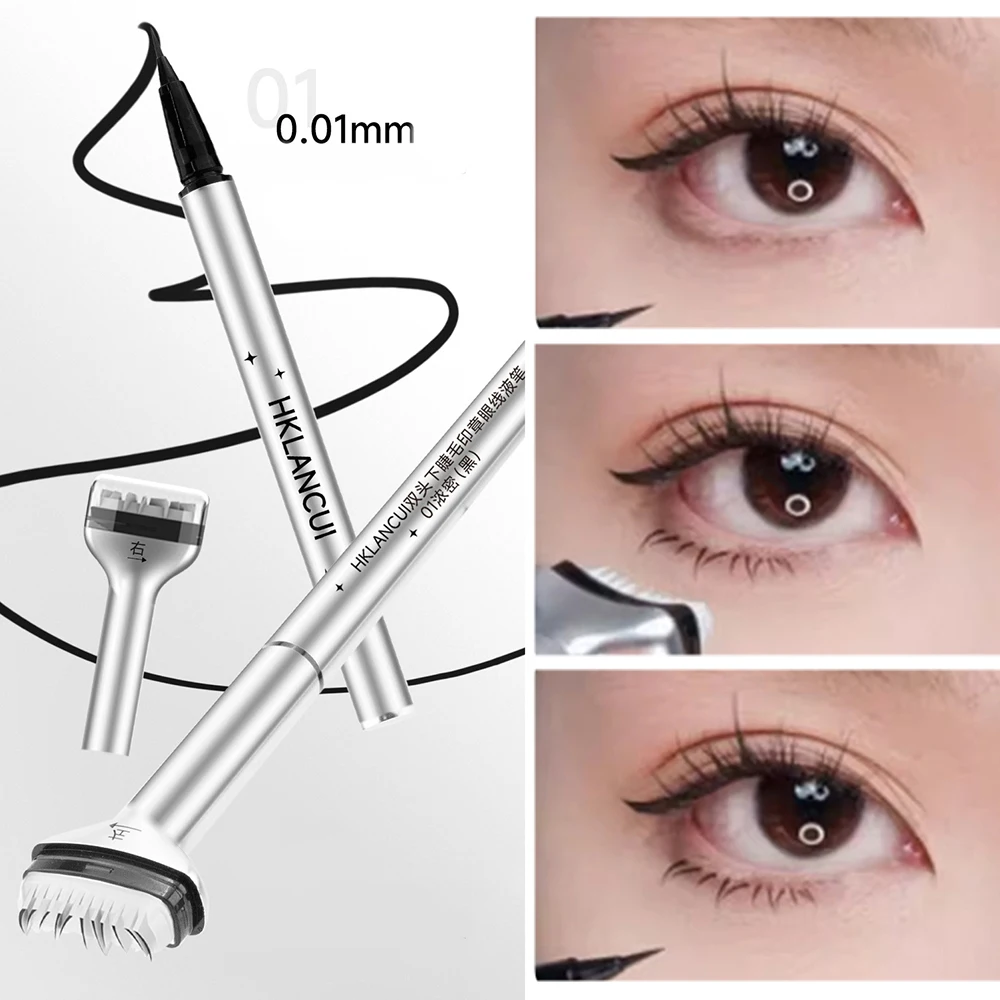 Dezone Lower Eyelash Stamp Maquillage Professionnelle Eyelash Seal Eyeliner Pen Waterproof And Sweat Proof Eye Liner 2 In 1