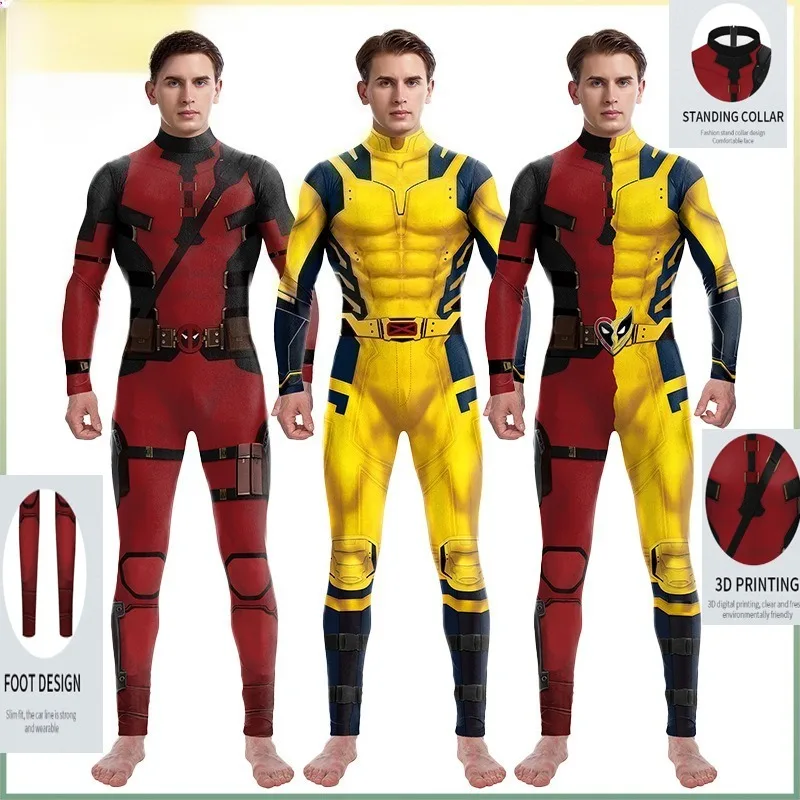 

Superhero Wolverine Deadpoal Anime Cosplay Movie Jumpsuit Halloween Costumes Adults Kids Men Women Party Carnival Bodysuit