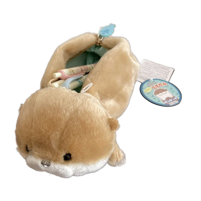 【Schön】Niedliches kleines Otter-Plüsch-Federmäppchen, Cartoon-Tierpuppe, Stifttasche, Schreibwaren-Aufbewahrung, Schulbedarf, Plüsch-Federmäppchen
