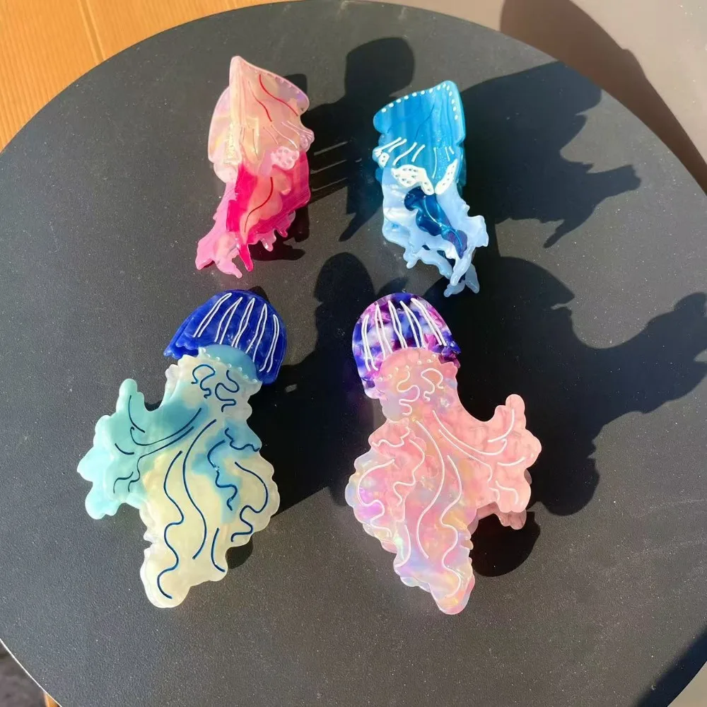 

Lovely Korean Style Jellyfish Hair Claw Acetic Acid Sweet Cartoon Animal Hair Clip Creative Colorful Cute Shark Clip Female