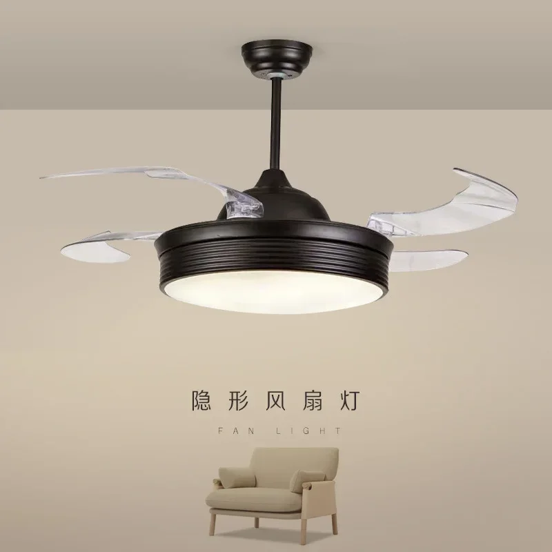 modern frequency conversion remote control ceiling fan light dining room bedroom silent fan chandelier manufacturer
