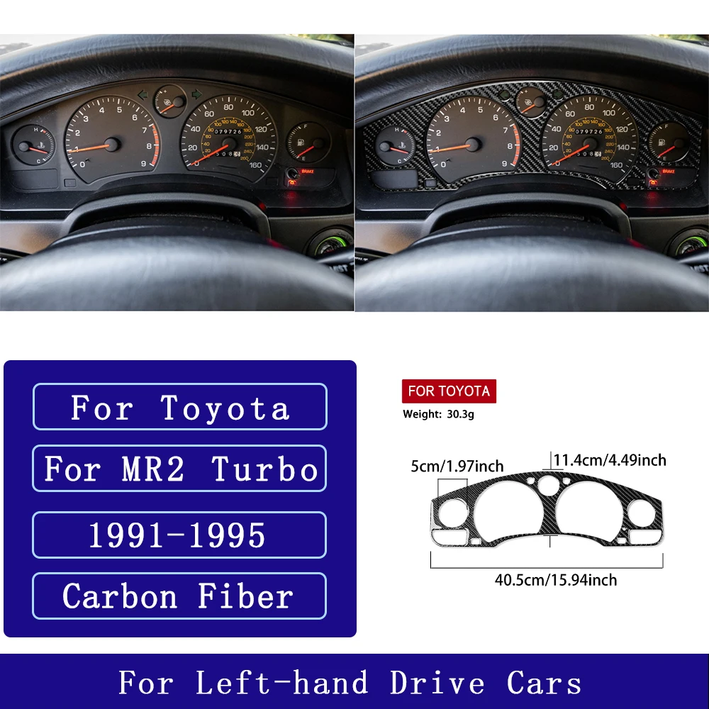 For Toyota MR2 Turbo GTI 1991-1995 Carbon Fiber Instrumentation Speedometer Panel Car Accessories Interior Decorative Stickers