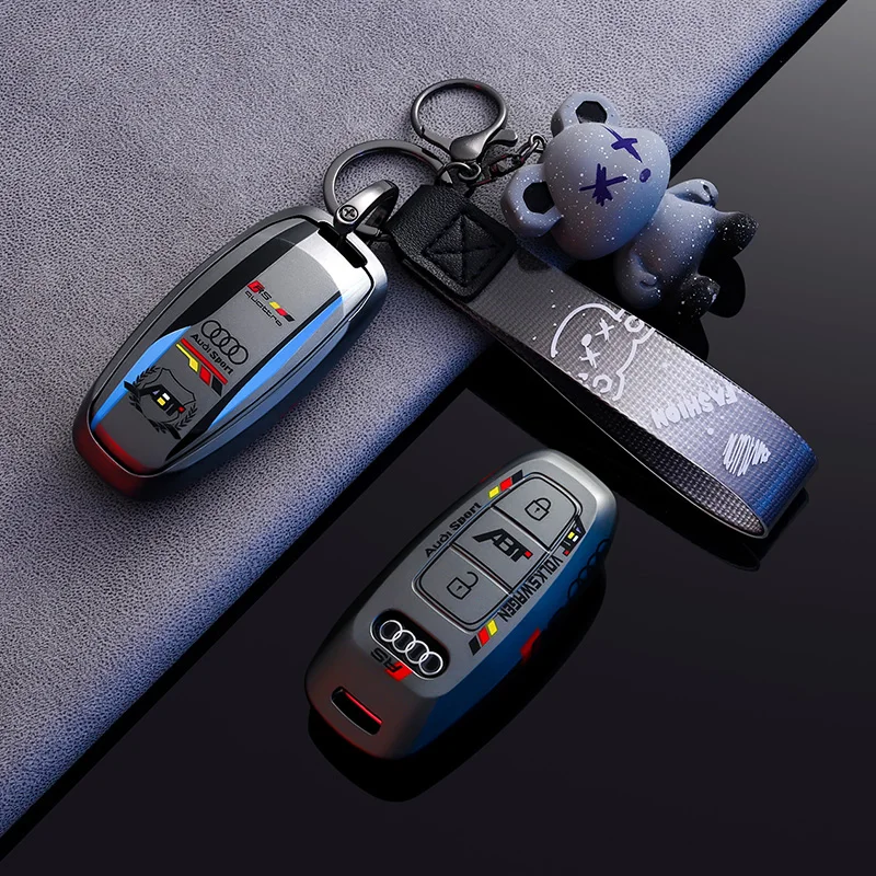 TPU Car Key Case Remote Cover Shell Holder Keychain Fob For Audi A3L A4L A5 A6L Q4 e-tron A7L Q5 Q6 RS6 RS7 R8 S4 S6 S7 S8 Q3