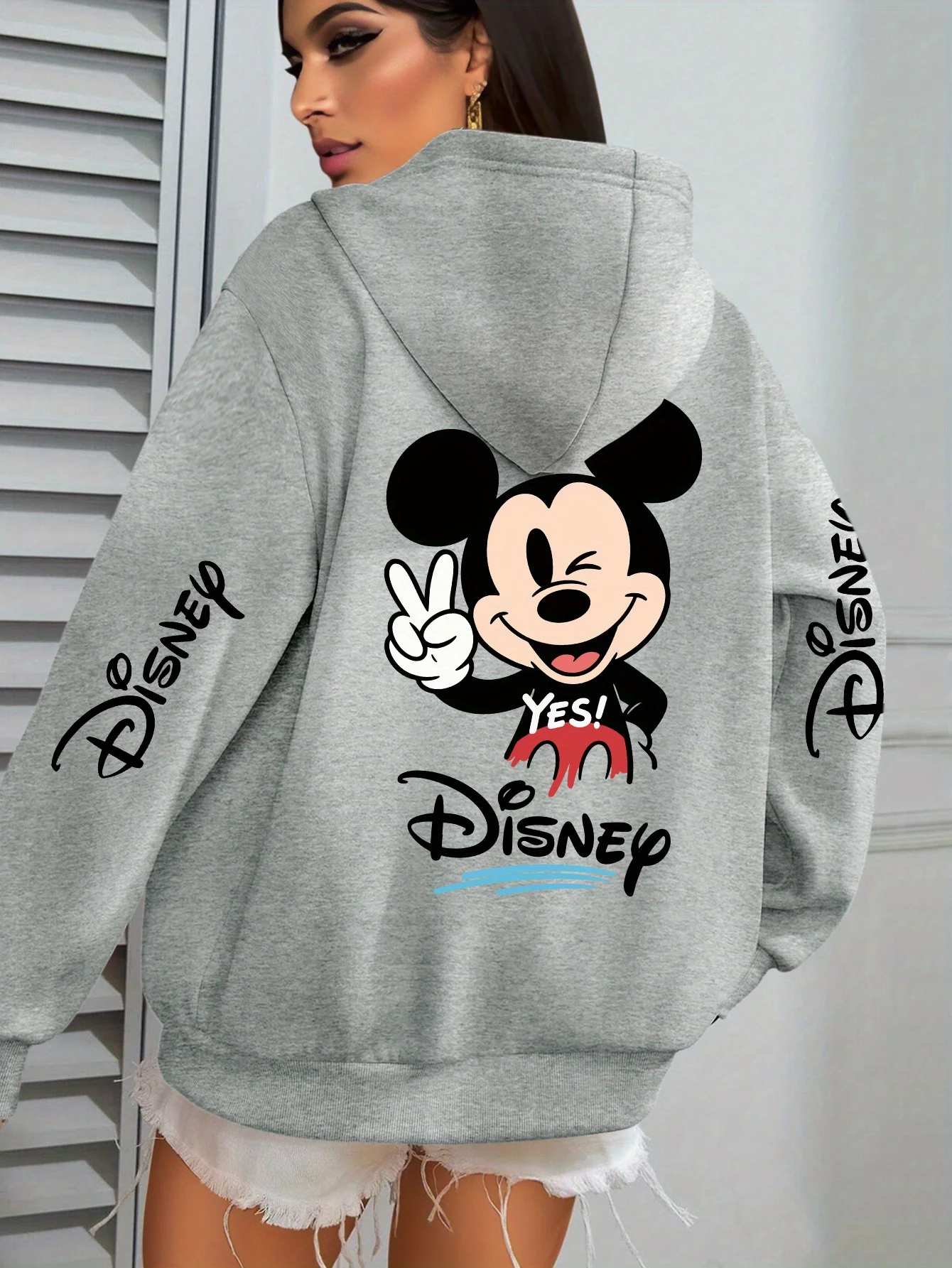 

Women's Potdemiel Mickey Mouse Hoodies Fashion Streetwear Oversized Unisex Sweatshirts Autumn and Winter Fleece Casual Versatile