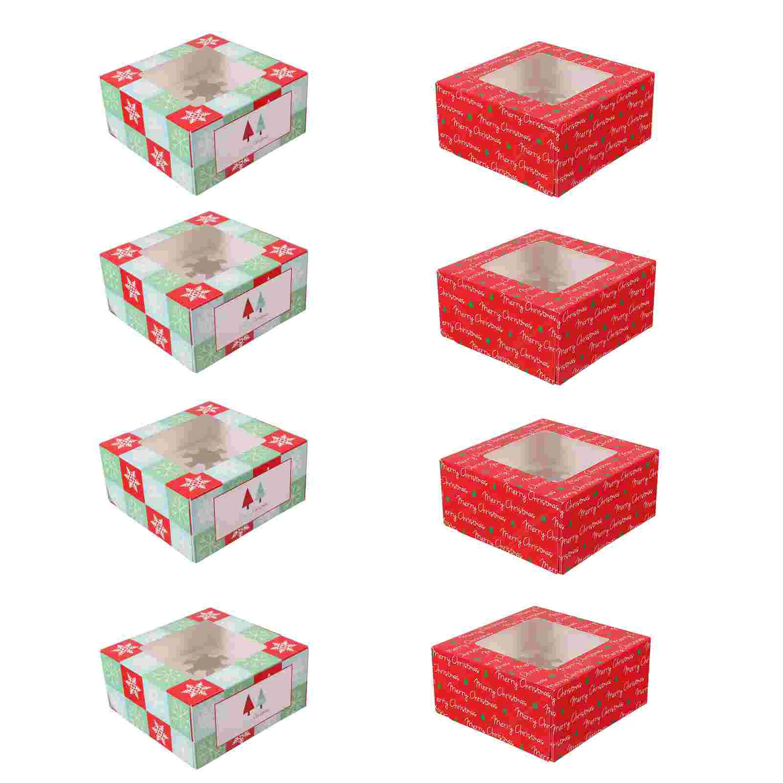 

10 Pcs Food Christmas Cake Box Boxes Desserts Packaging Paper Cupcake Container