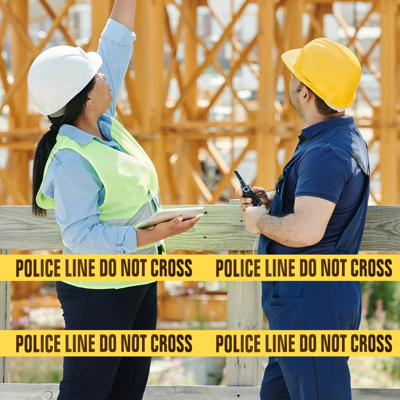 Yellow Black Caution Tape PVC Warning Safety Barricade Crime Scene Party Halloween Construction Traffic Sign Marker