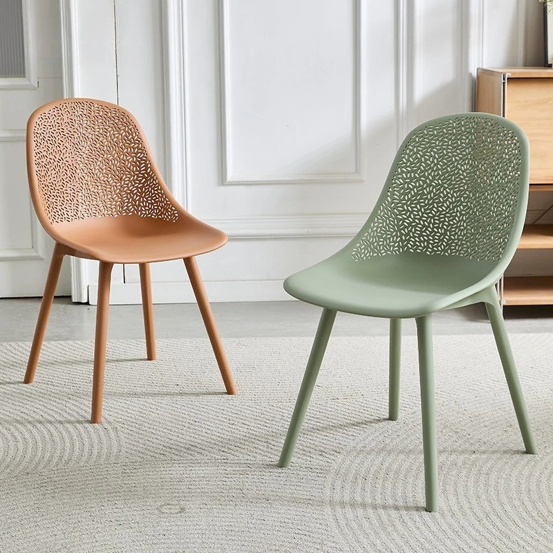 FOR Balcony Hollow-out Outdoor Backrest Chair, Thickened Adult Dining Chair, Can Be Stacked for Plastic Dining Chairs