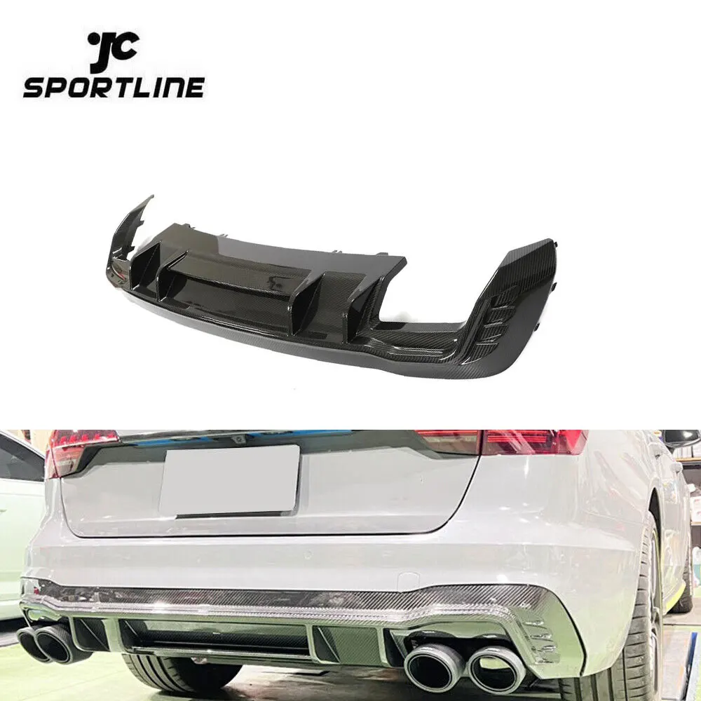 Carbon Fiber RS4 S4 Car Diffuser Lip For Audi S4 B9 Type 8W A4 Sline Sport Sedan 2020-2023