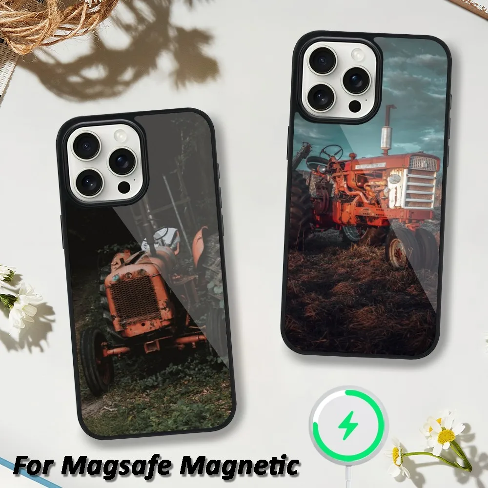 

Farm Vehicle Tractor Car Cool Phone Case For iphone 13 Plus 12 Pro 11 Max Mini 15 14 Magsafe Magnetic Wireless Charging Shell