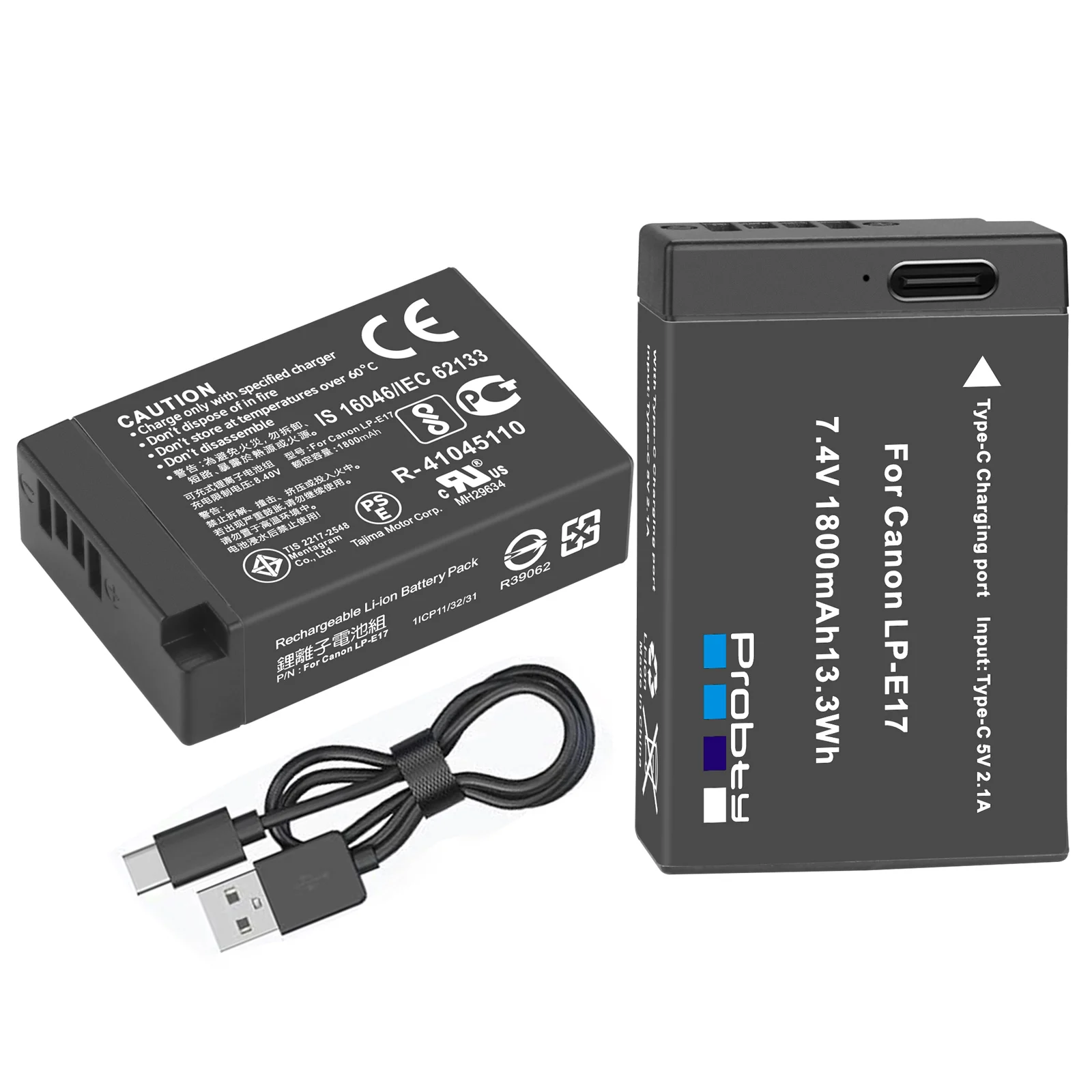 1800mAh LP-E17 LPE17 LP E17 Type-C Charging Battery for Canon EOS RP 200 250D M3 M5 M6 750D 760D T6i T6s 800D 8000D 77D Kiss X8i