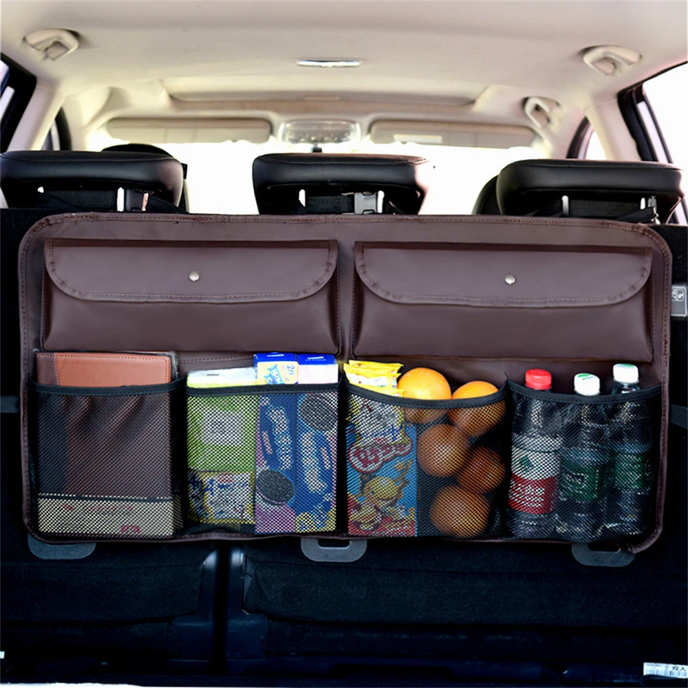 Waterproof Car Storage Bag Nylon Elastic Mesh Trunk Cargo Net Storage Organizer Pocket Fit For Honda Toyota Nissan