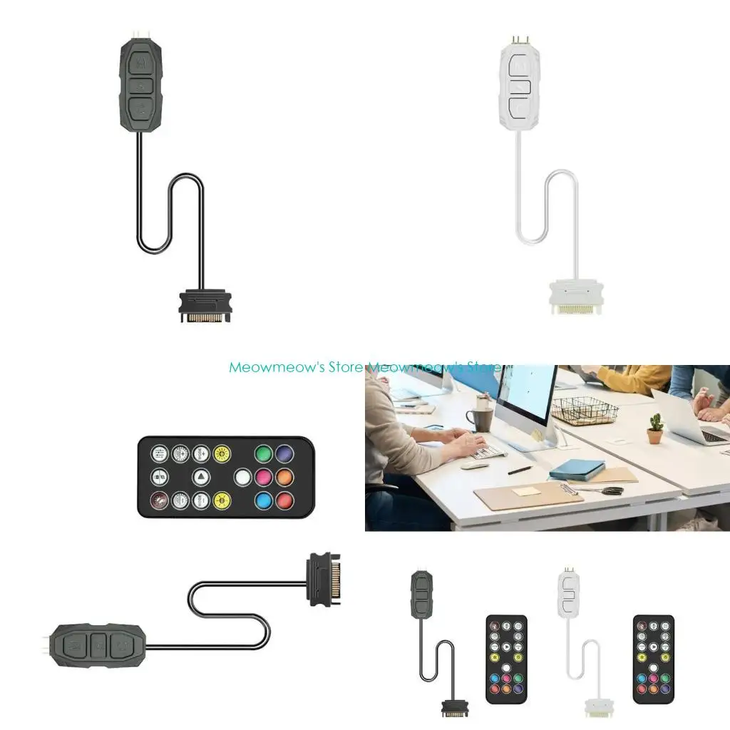 

W91A простое в использовании вентиляционного центра Argb PC, 5 В 3PIN с удаленным источником питания SATAS для нескольких