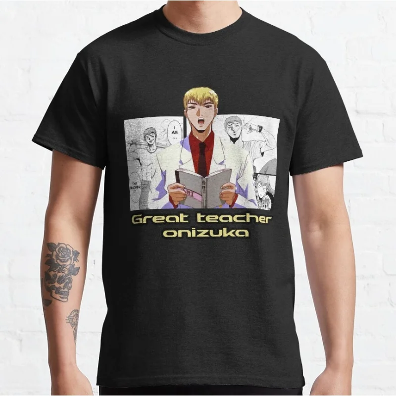 

1114 Great Teacher Onizuka Anime Gift t shirt 100% cotton print clothing Manga GTO Graphic Tee Y2K clothes Large size Tops S-6XL
