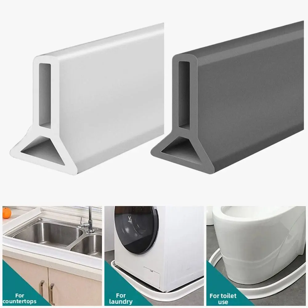 Self Adhesive Water Barrier Strip Collapsible Design Water Retention System Silicone Water Stopper Dry and Wet Separation