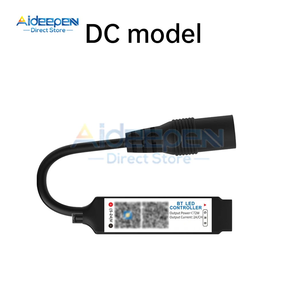 Mini RGB Bluetooth Controller เพลง LED Light Strip Controller สําหรับ RGB เทปไฟสมาร์ท APP ควบคุม DC 5V 12V 24V