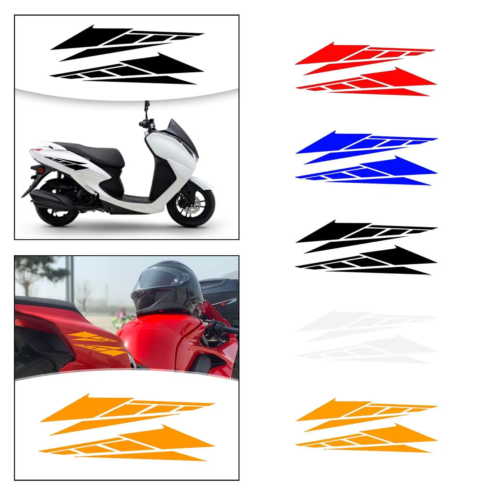 1 Pair Generic Motorcycle Body Decoration Stickers Easily Install Waterproof