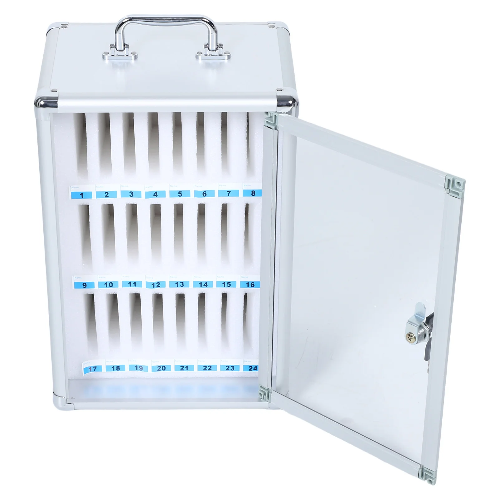 Phone Storage Box Wall-Mounted Mobile Phone Cabinet Aluminum Alloy Cellphone Locker For Classroom Office School White