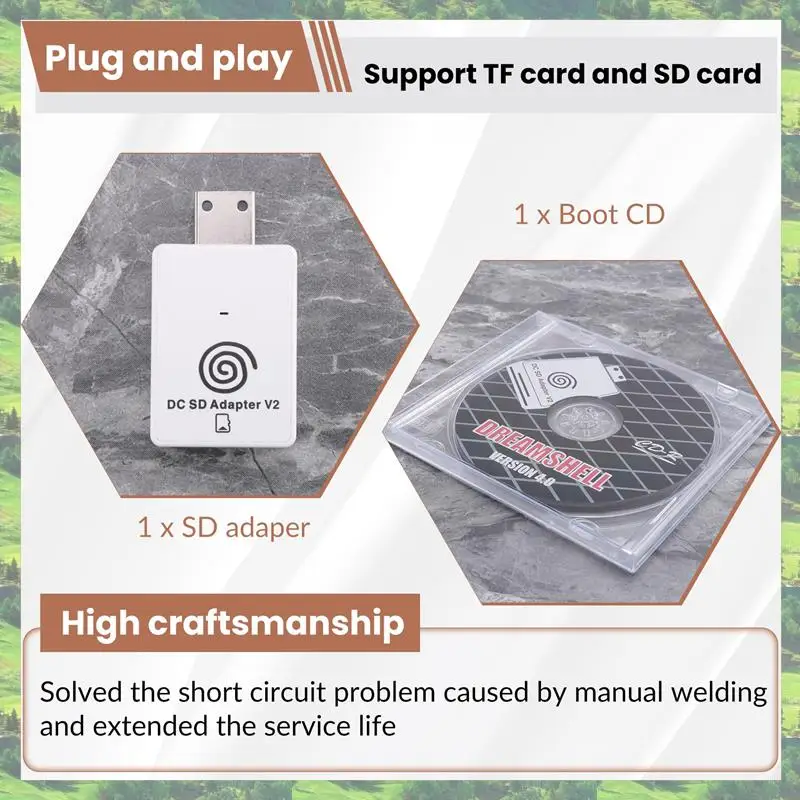 

L72A-SD/TF Card Adapter Reader For SEGA Dreamcast And CD With Dreamshell Boot Loader Read Games For DC Dreamcast Consoles