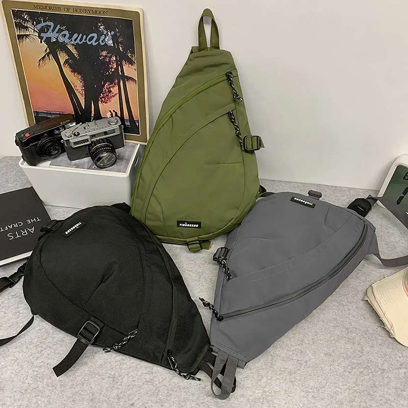 Women Messenger Bags Large Capacity Traveling Chest Bag Nylon Casual Simple Portable Adjustable Strap for Weekend Vacation
