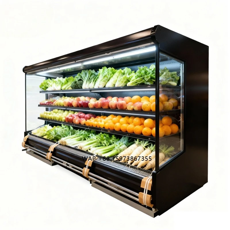 Vegetable Refrigerator for Supermarkets Fruits and Vegetable Chiller Showcase Refrigerator Cooling for Vegetables Cooler