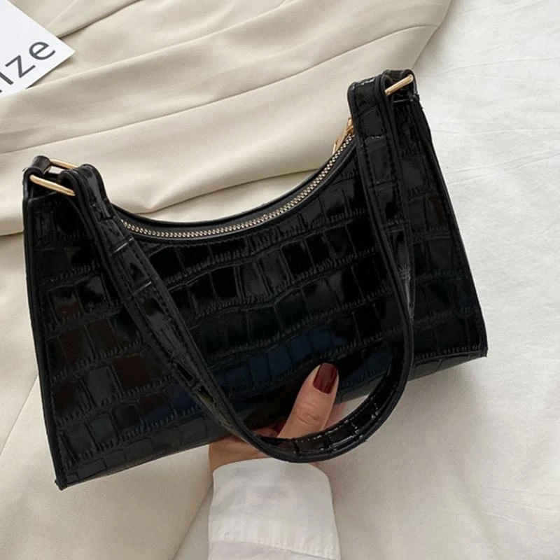 

G5AE Shoulder Bags for Women PU Leather Underarm Bag Retro Handbag for Pat