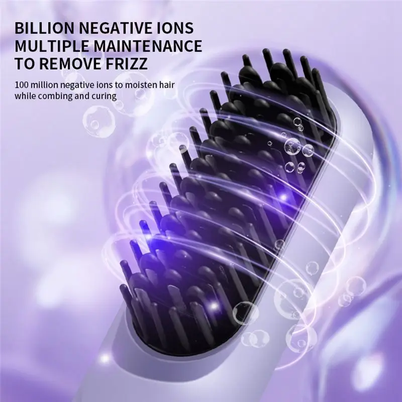 【تخفيضات كبيرة】فرشاة تمليس قابلة لإعادة الشحن، تسخين كهربائي، مشط شعر مستقيم، مشط شعر، شاشة LCD