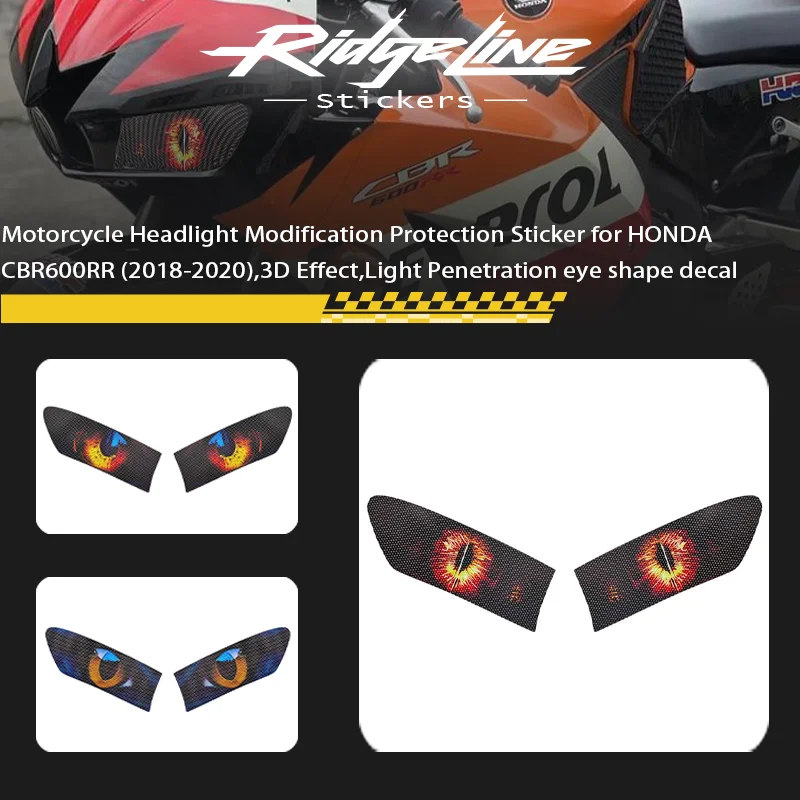

Motorcycle Headlight Modification Protection Sticker for HONDA CBR600RR (2018-2020),3D Effect,Light Penetration eye shape decal