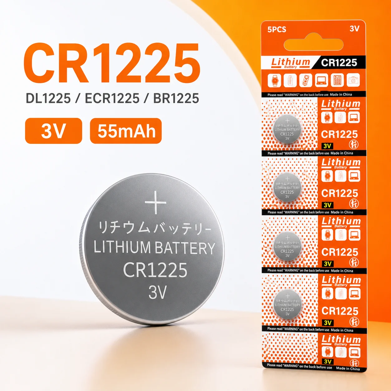 2-10PCS CR1225 3V Lithium Coin Cell Button Battery, Compatible with BR1225 LM1225 DL1225 for Watch Toy Remote