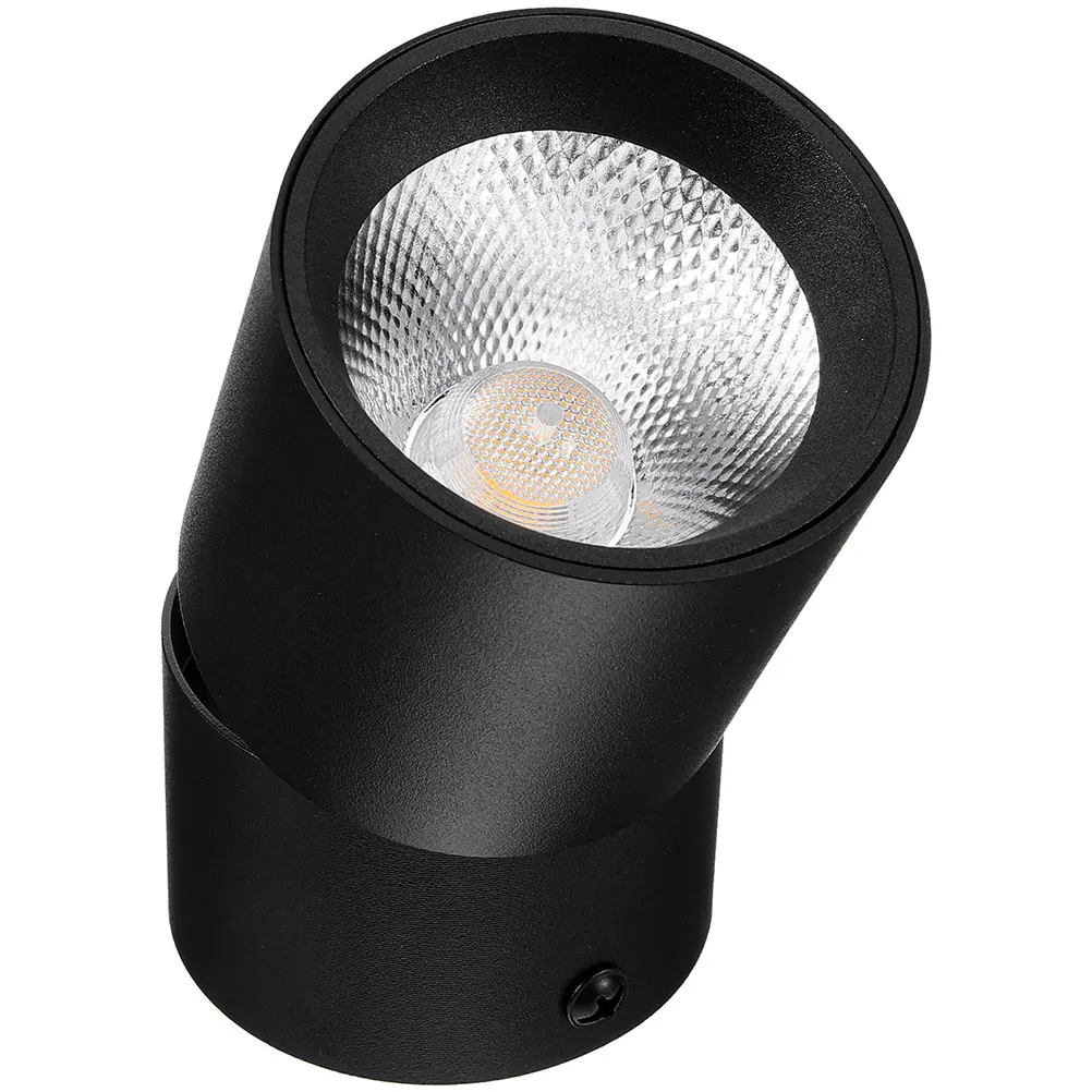 

Adjustable Angle LED Downlight Black Spotlight Indoor Bathroom Plants Lights Fixtures No Drilling Surface Mounted Versatile Use