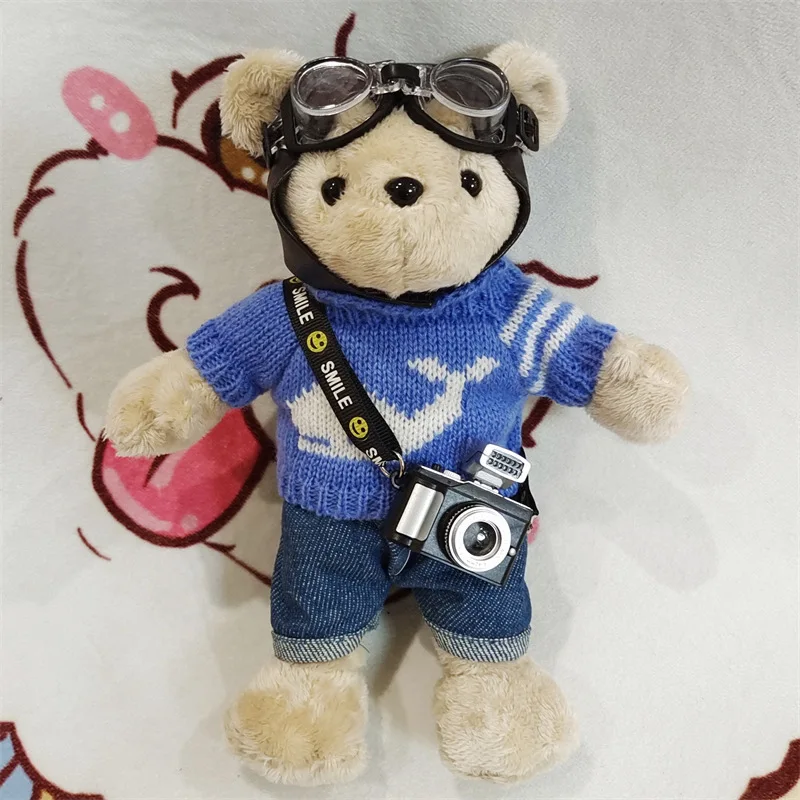 Car Seat Belt Shoulder Guard Pilot Locomotive Bear Plush Doll Car Pendant Doll Creative Shoulder Guard Car Accessories Interior