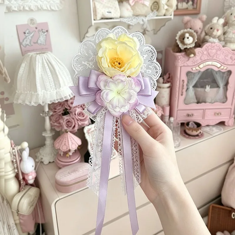 ita bag decoration jewelry flower lapel pins lace y2k brooch ita bag accessories ins women's brooch pins for bag  cute things