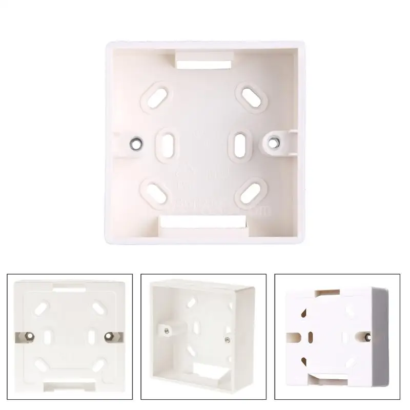 

Antiflaming Power Box PVC Material 3.3cm Depth Bottom Box Wall Mounted Junction Box Thermostat Box Temp Controller Box