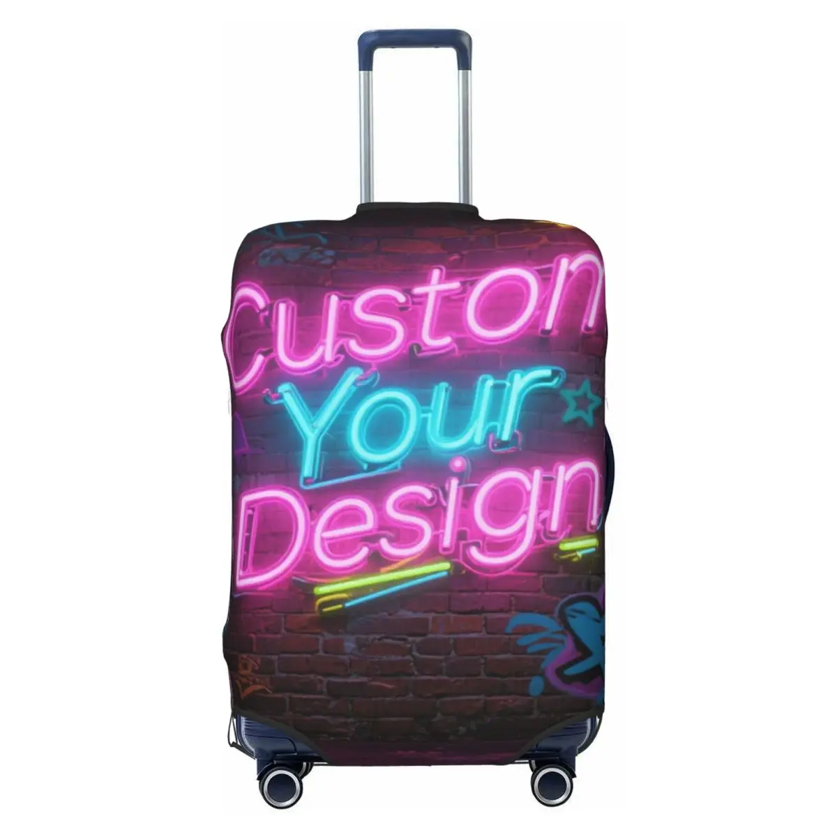 

Индивидуальные чехлы для багажа с вашим фото, логотипом, текстом, моющиеся, персонализированные, с изображением, для дорожных чемоданов