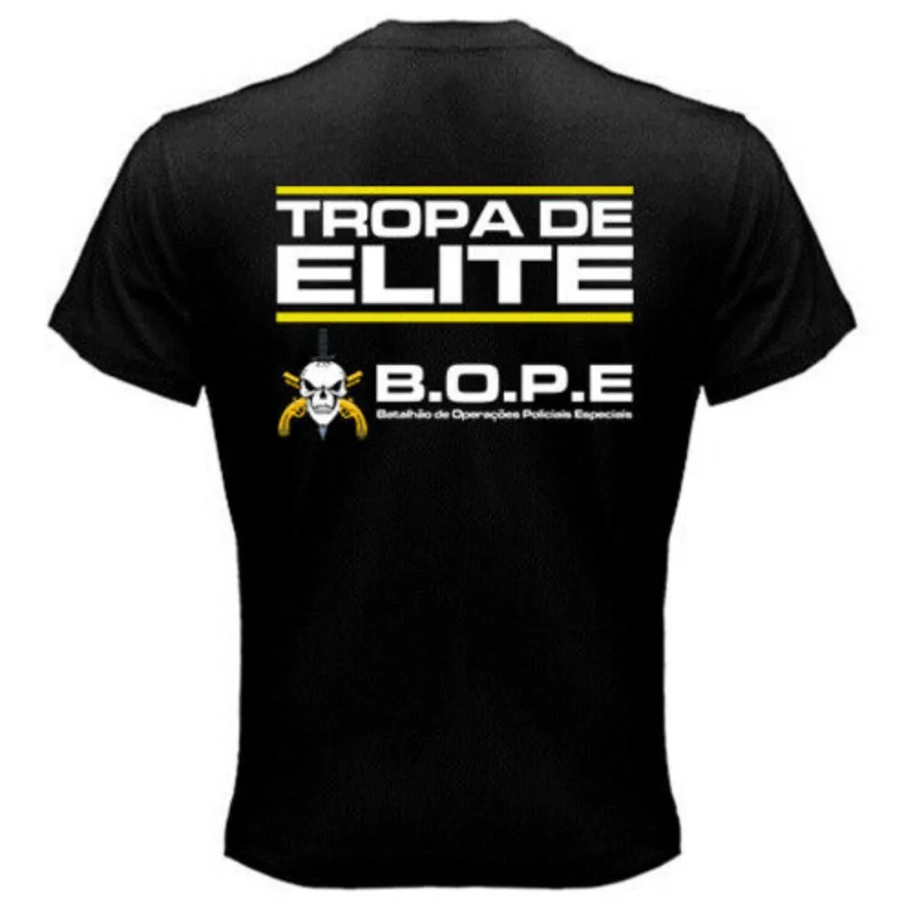 BOPE Tropa De Elite البرازيل الخاصة قوات النخبة العسكرية تي شيرت قصير الأكمام عادية 100% القطن الرجال تي شيرت