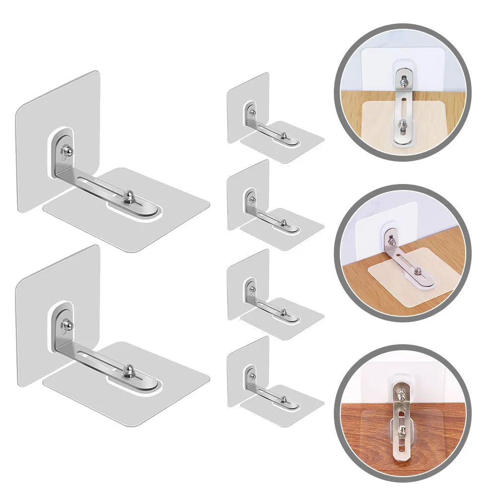 

6pcs Fixed Tape Lock Clip Self Adhesive Furniture Anchors For Baby Proofing No Drill Anti Tip Safety Straps Sticky Anchors For