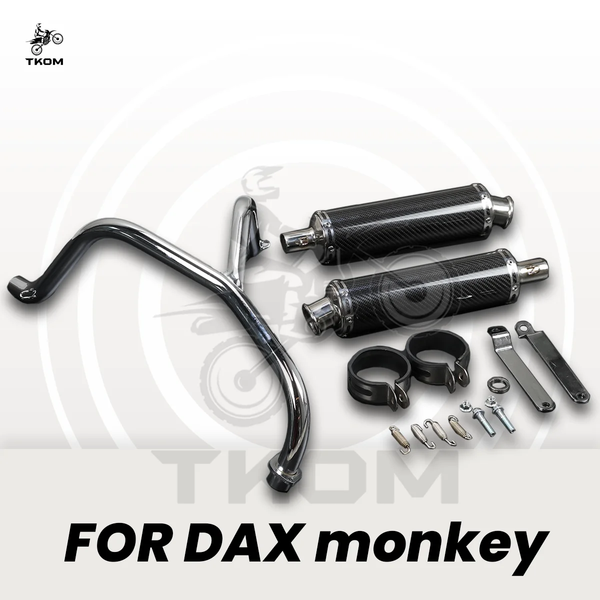 Escape Doble DAX Monkey con Silenciadores de Fibra de Carbono Real, Kit Completo de Escape Doble para Honda CT70 DAX Monkey Z50