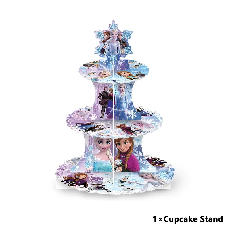 Frozen Birthday Party Cake Stand Paper Dessert Table Three Tier Cake Tower Princess Party Decoration Supplies