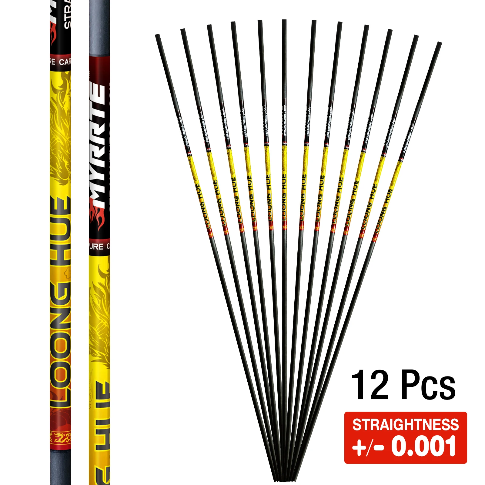 

12Pcs ID4.2mm 31" Pure Carbon Arrow Shafts DIY Archery Accessories for Outdoor shooting or hunting