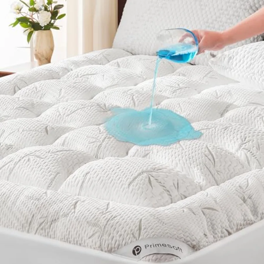 

100% водонепроницаемый наматрасник с толстым слоем Pillow Top, подходит для матрасов с глубиной карманов до 21 дюйма, мягкий, дышащий наматрасник для B.